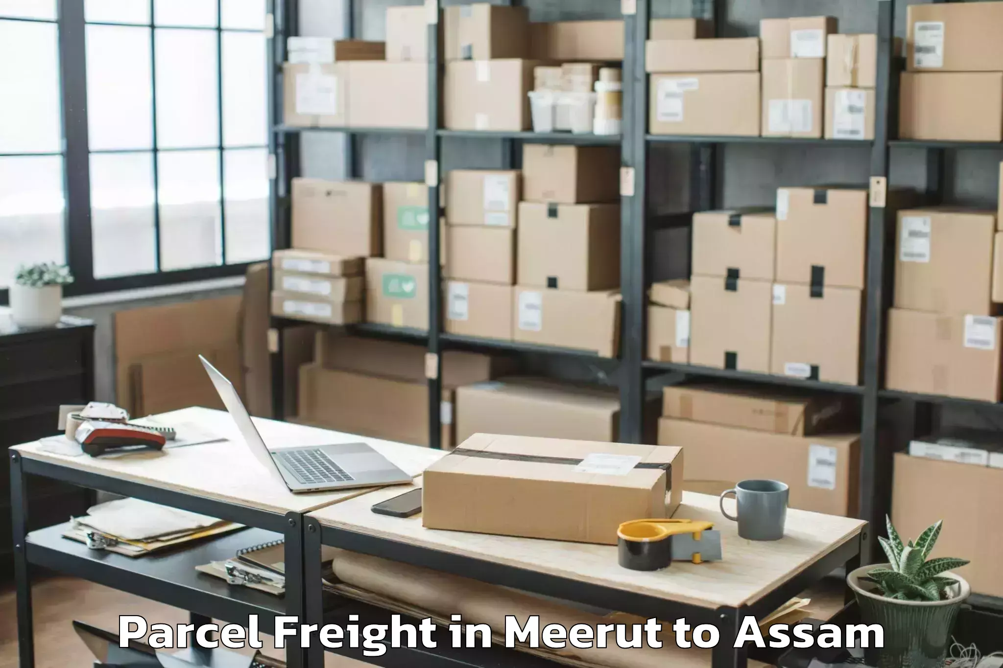 Easy Meerut to Kalaigaon Parcel Freight Booking